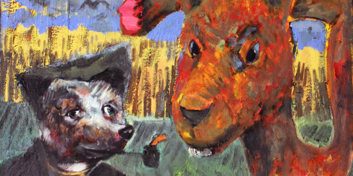 Harald Reiner Gratz:Hase und Igel – Porträt Van Gogh und Gaugin, 2019