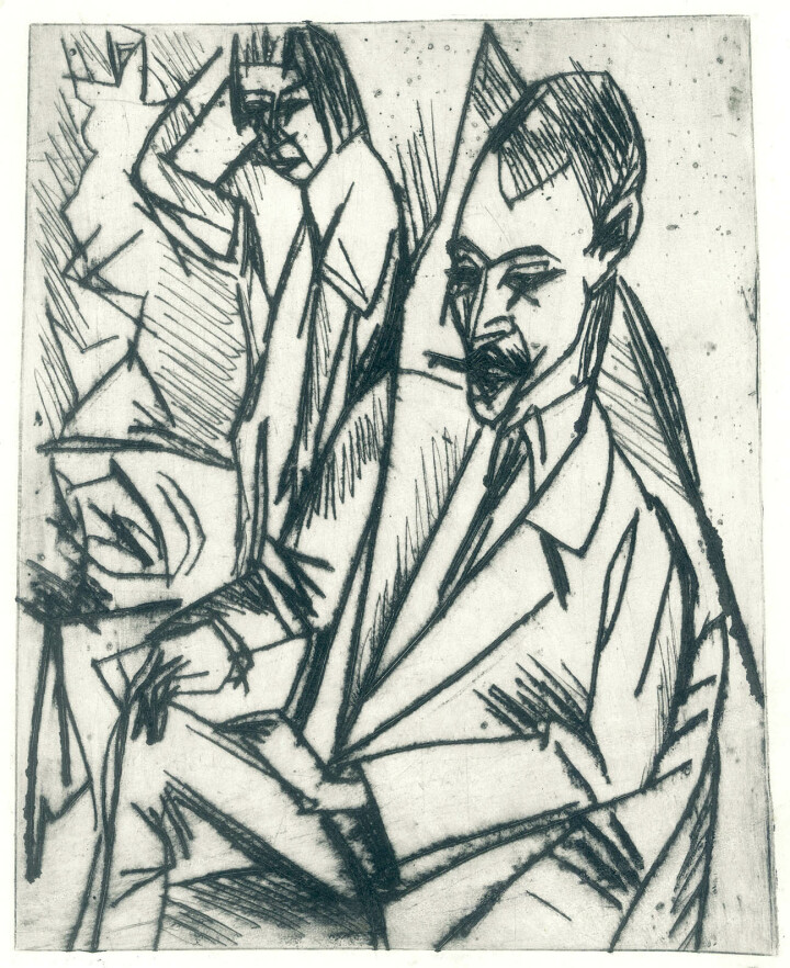 Ernst Ludwig Kirchner, Gewecke und Erna, 1913, Radierung, Kunstsammlung Jena