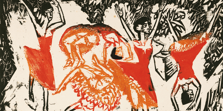 Ernst Ludwig Kirchner: Sich überschlagende akrobatische Tänzerinnen, 1913. Werner Coninx-Stiftung, Zürich